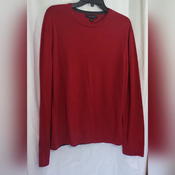 Banana Republic Mens Red Silk Cashmere Blend Long Sleeve‎ Pullover Sweater Sz XL - Picture 1 of 6